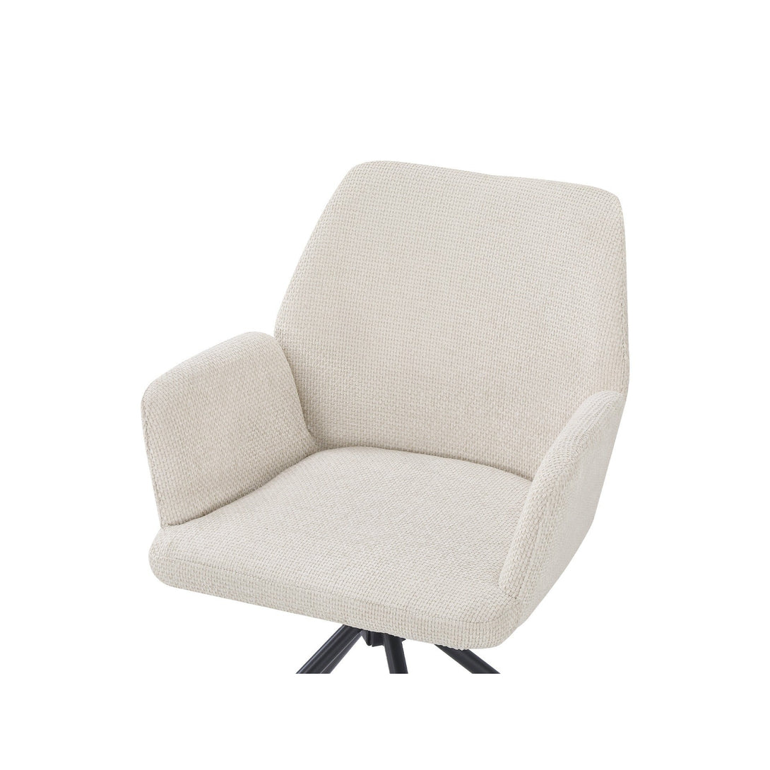 Jett Swivel Dining ArmChairs - Set of 2 - Off White
