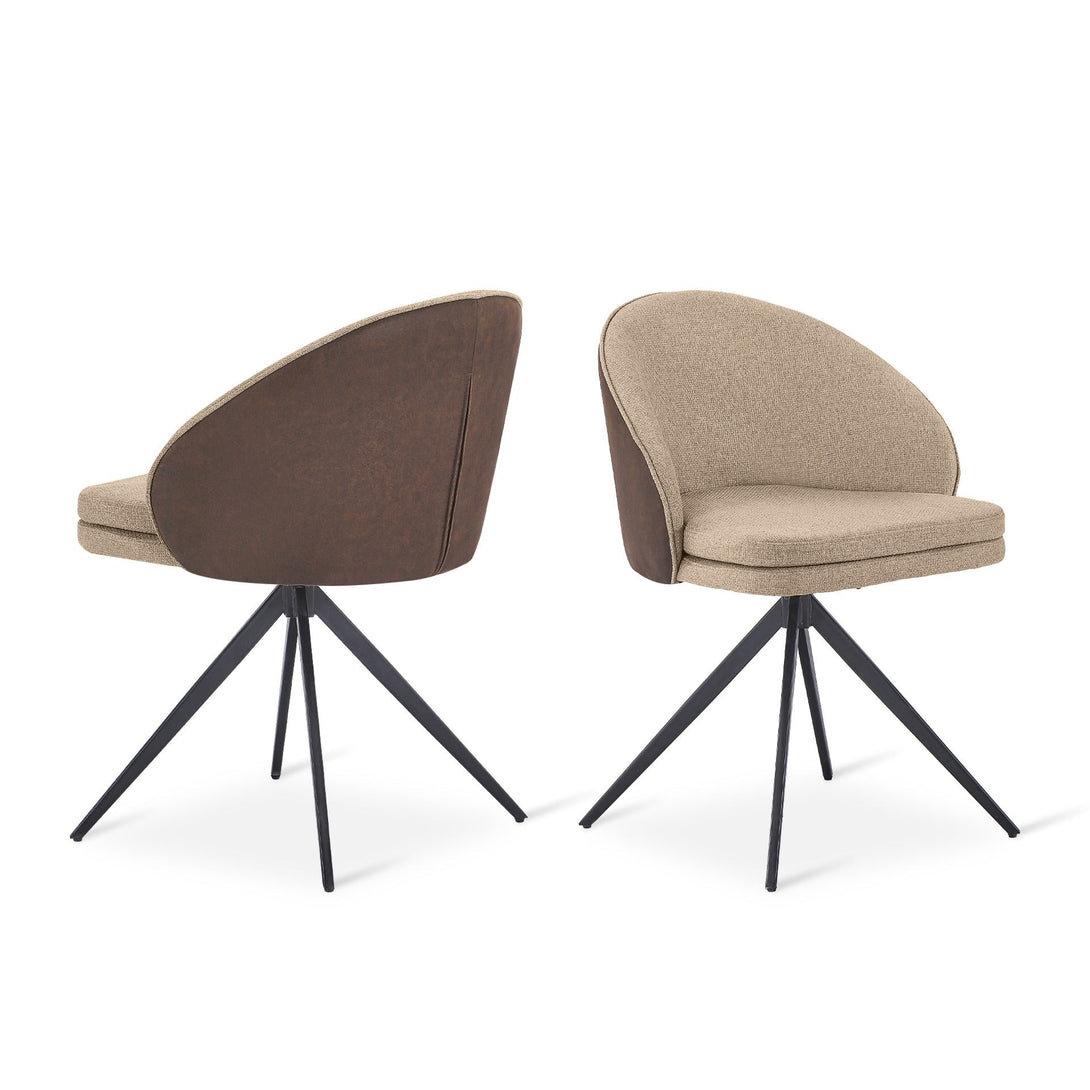 Loren Swivel Dining Chairs - Set of 2 - Light Brown