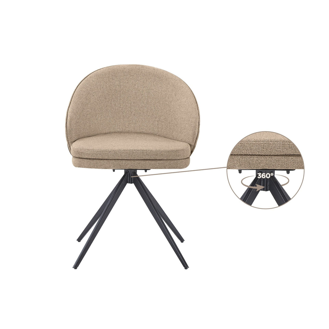 Loren Swivel Dining Chairs - Set of 2 - Light Brown