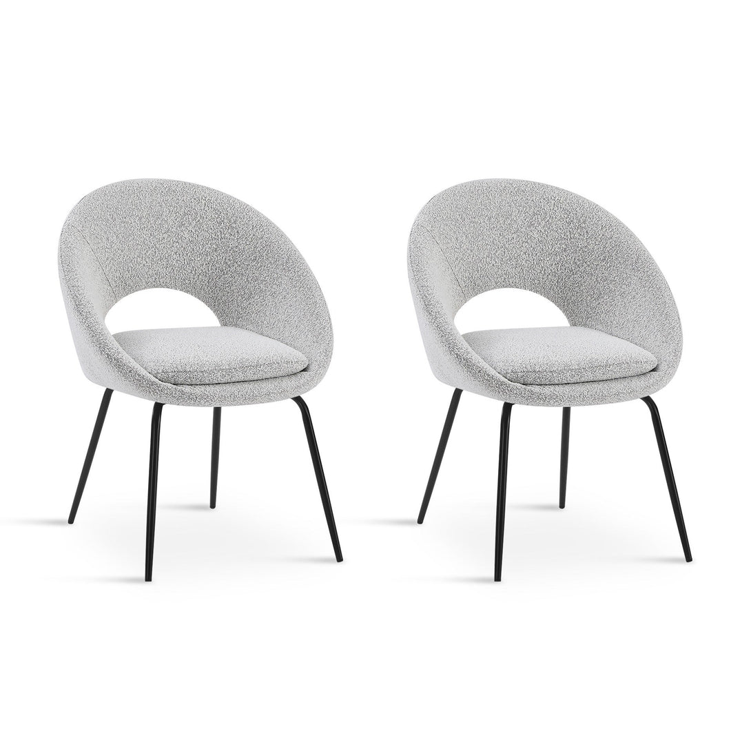 Nimue Fabric Dining Chair - Set of 2 - Greyish White