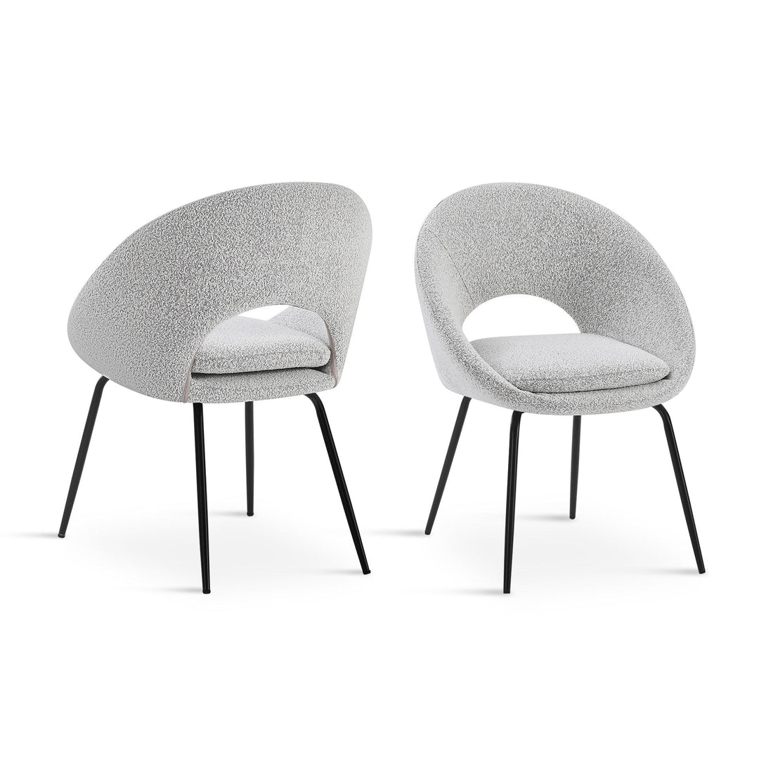 Nimue Fabric Dining Chair - Set of 2 - Greyish White
