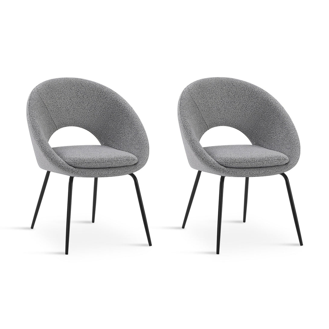 Nimue Fabric Dining Chair - Set of 2 - Greyish Black