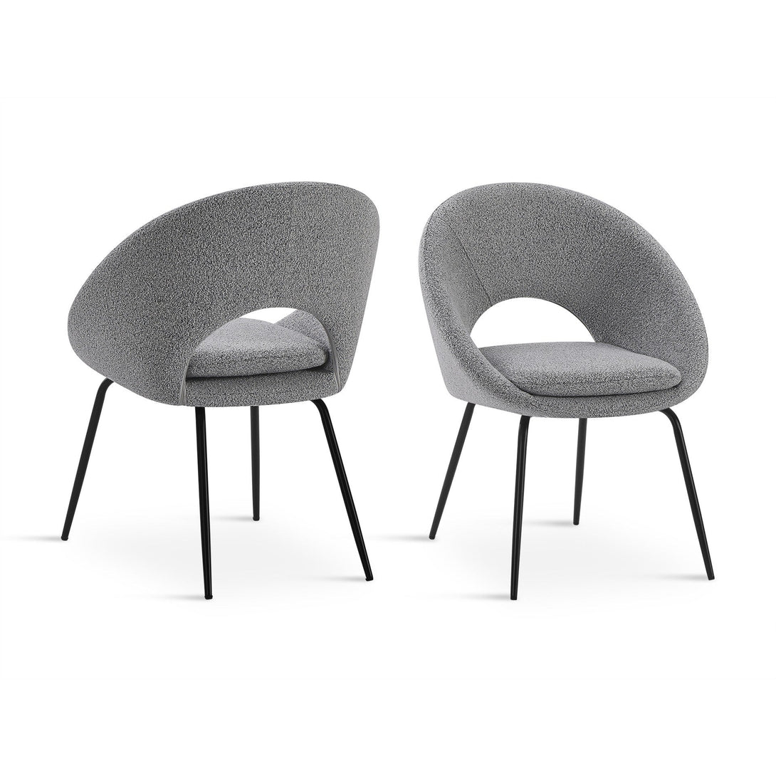 Nimue Fabric Dining Chair - Set of 2 - Greyish Black