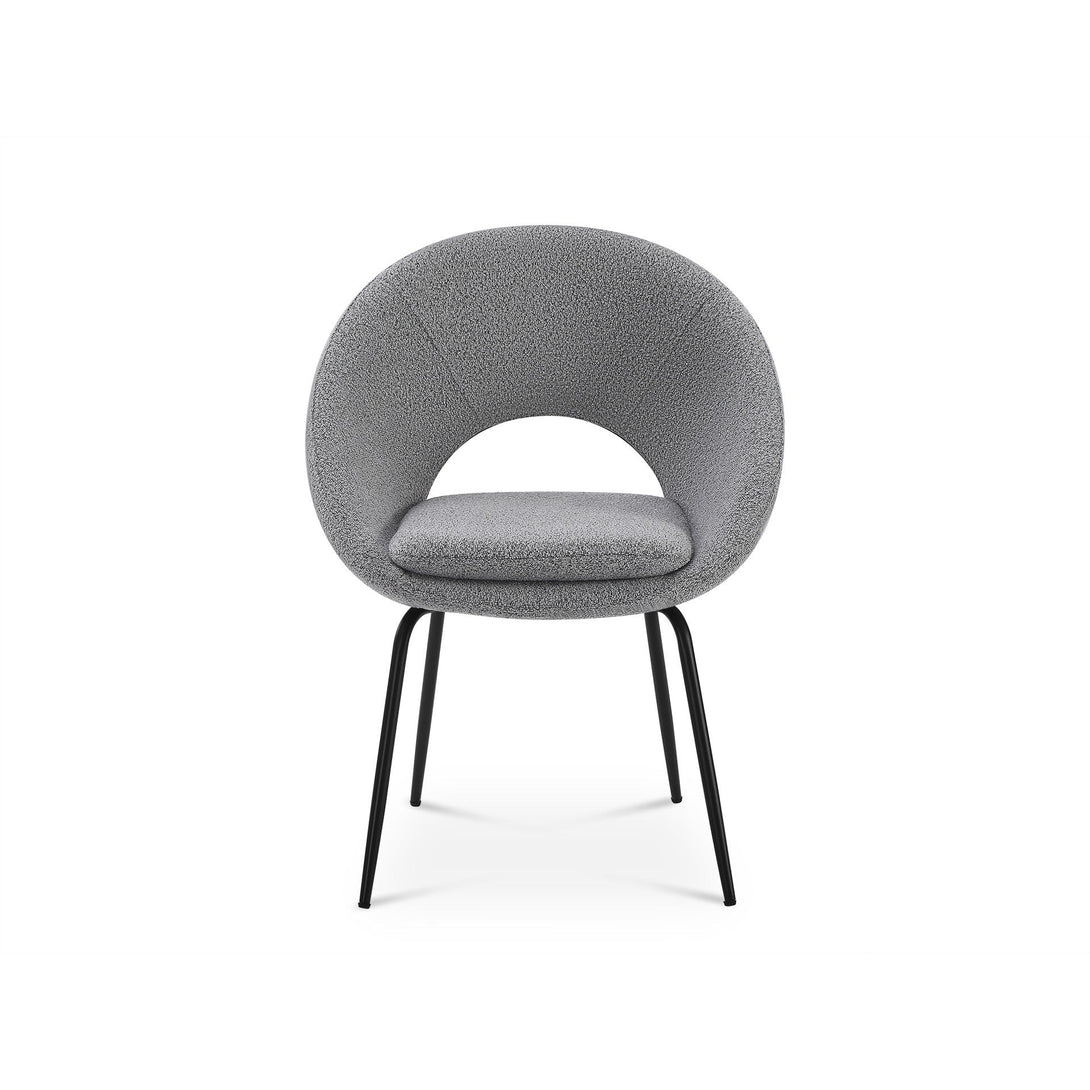 Nimue Fabric Dining Chair - Set of 2 - Greyish Black