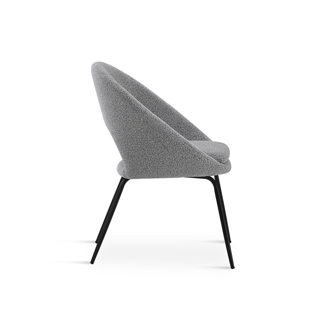 Nimue Fabric Dining Chair - Set of 2 - Greyish Black