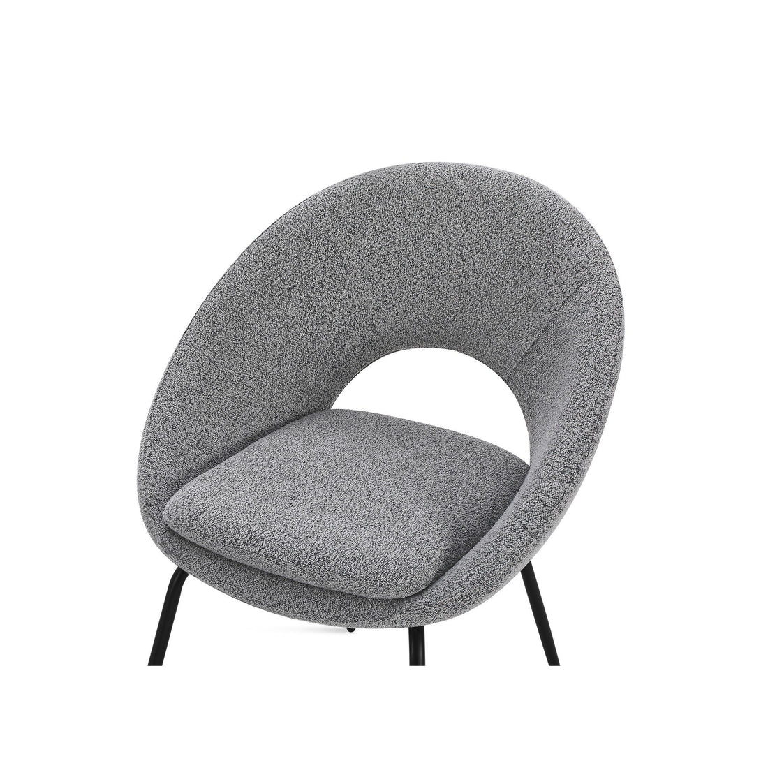Nimue Fabric Dining Chair - Set of 2 - Greyish Black