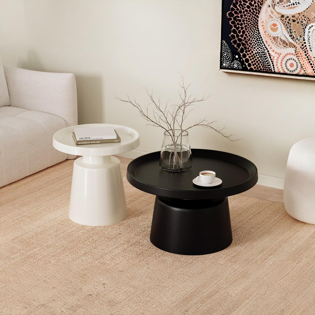 Tawny 2 Piece Coffee Table Set - Black + White