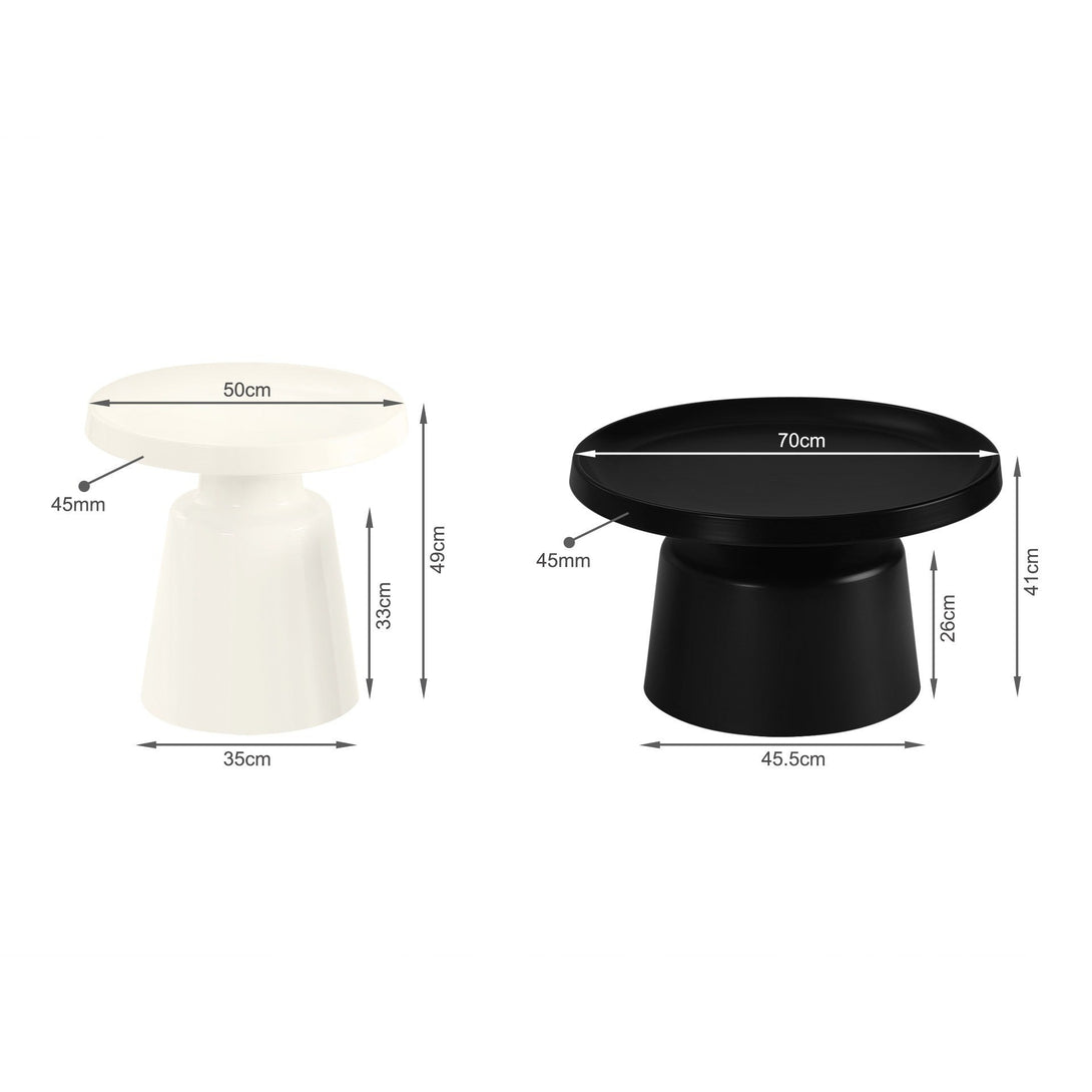 Tawny 2 Piece Coffee Table Set - Black + White