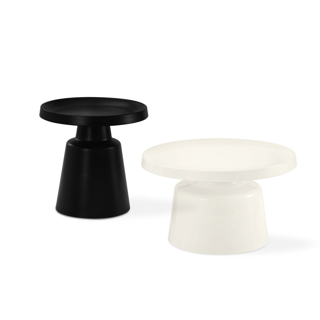 Quill 2 Piece Coffee Table Set - White + Black