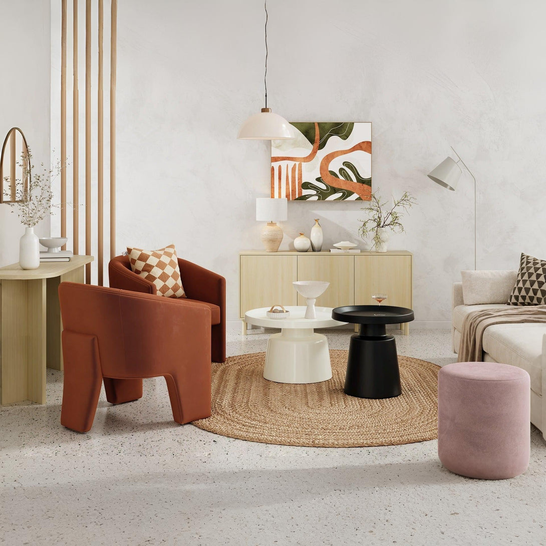 Quill 2 Piece Coffee Table Set - White + Black