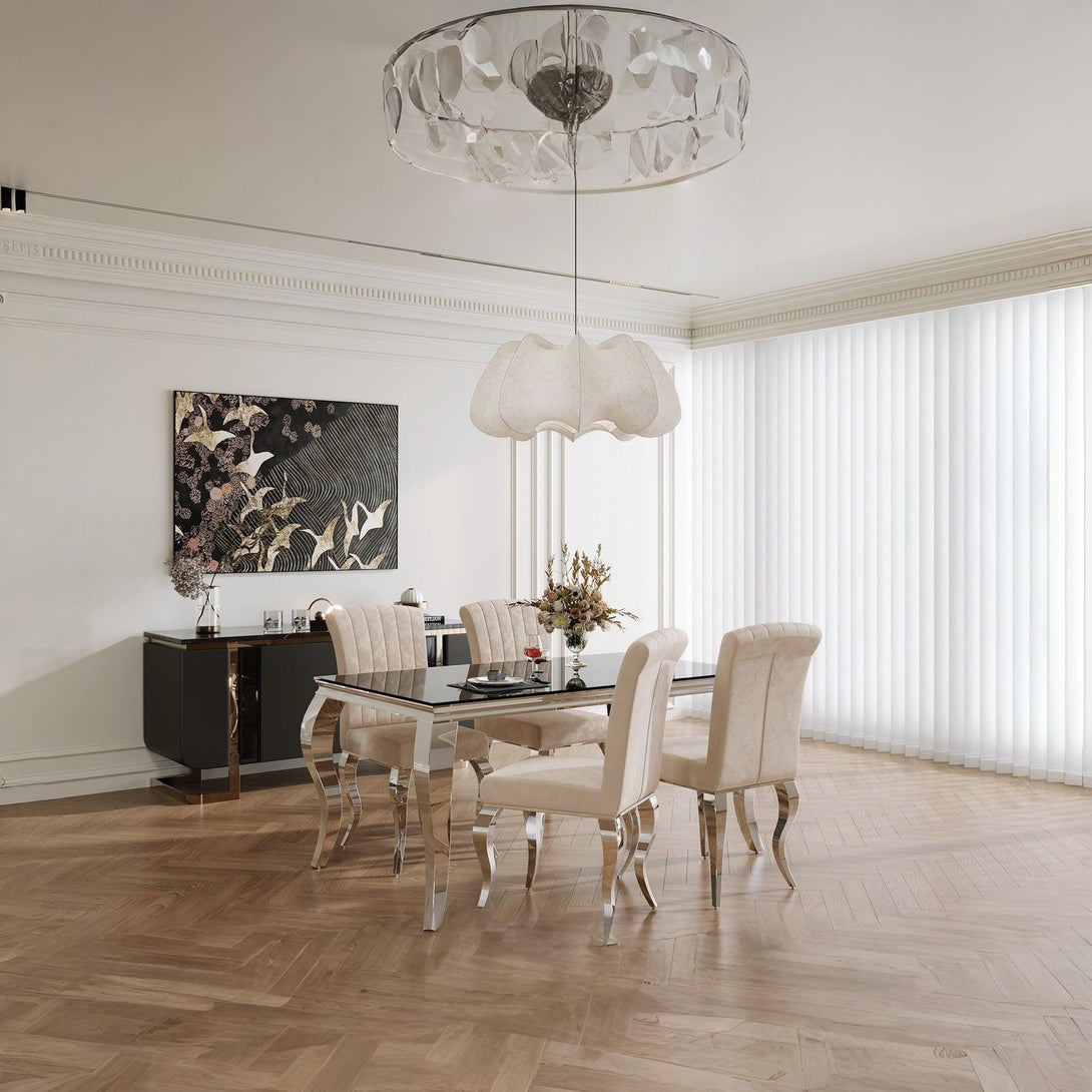 Raven Velvet Dining Chairs - Set of 4 - Light Brown