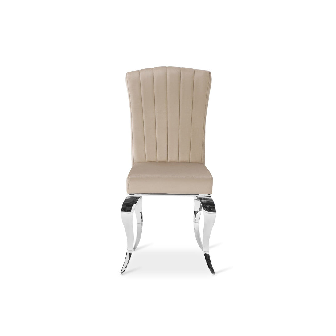 Raven Velvet Dining Chairs - Set of 4 - Light Brown