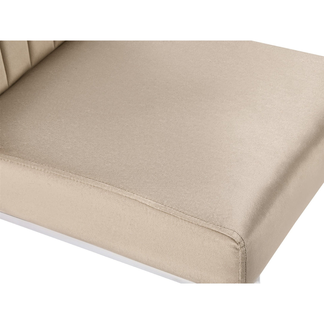 Raven Velvet Dining Chairs - Set of 4 - Light Brown