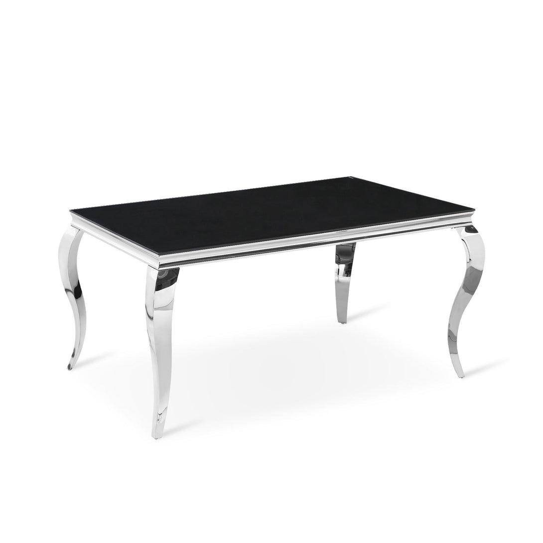 Alba Tempered Glass Dining Table 160 x 90CM - Black