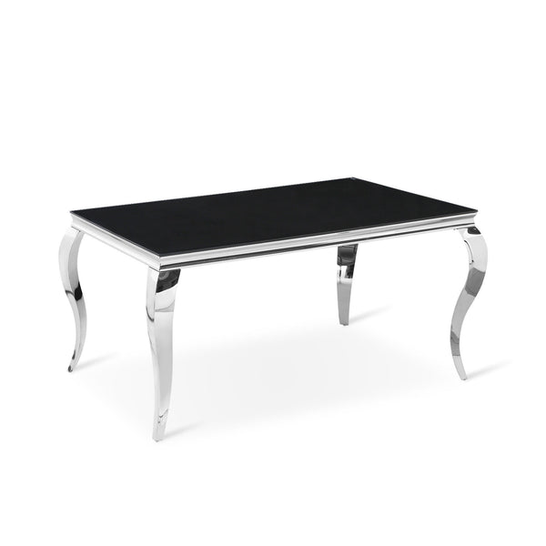 Alba Tempered Glass Dining Table 160 x 90CM - Black