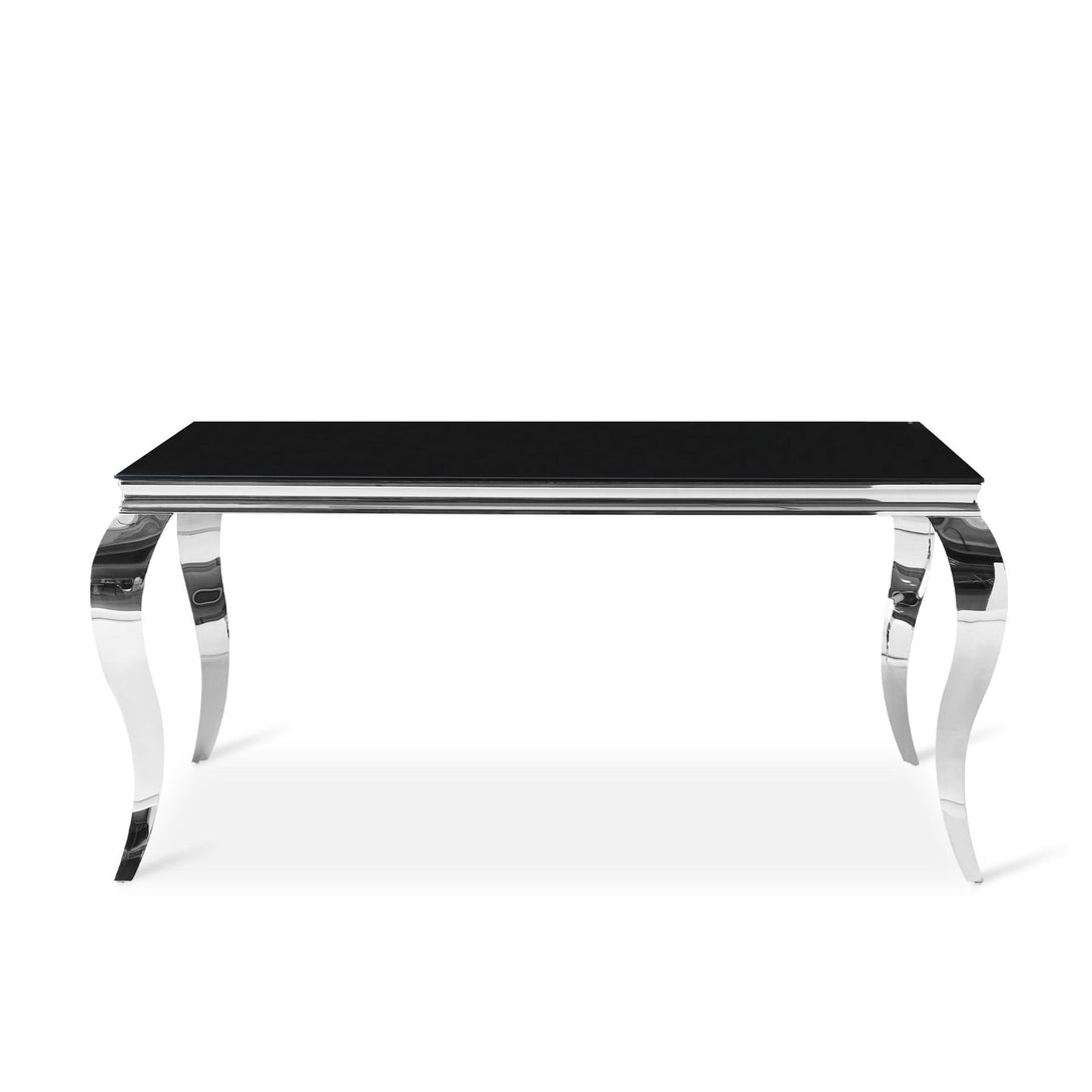 Alba Tempered Glass Dining Table 160 x 90CM - Black