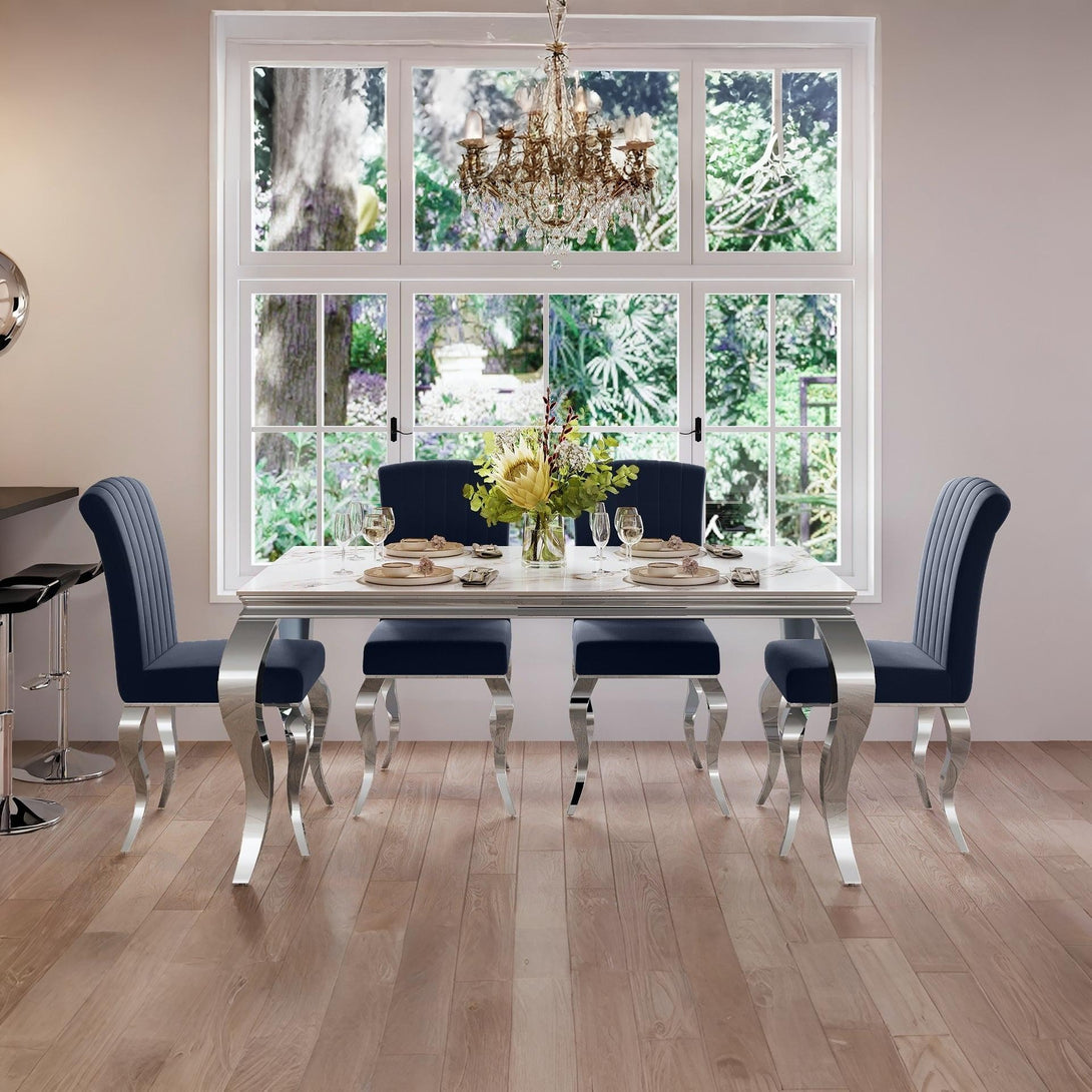 Alba Velvet Dining Chairs - Set of 4 - Charcoal