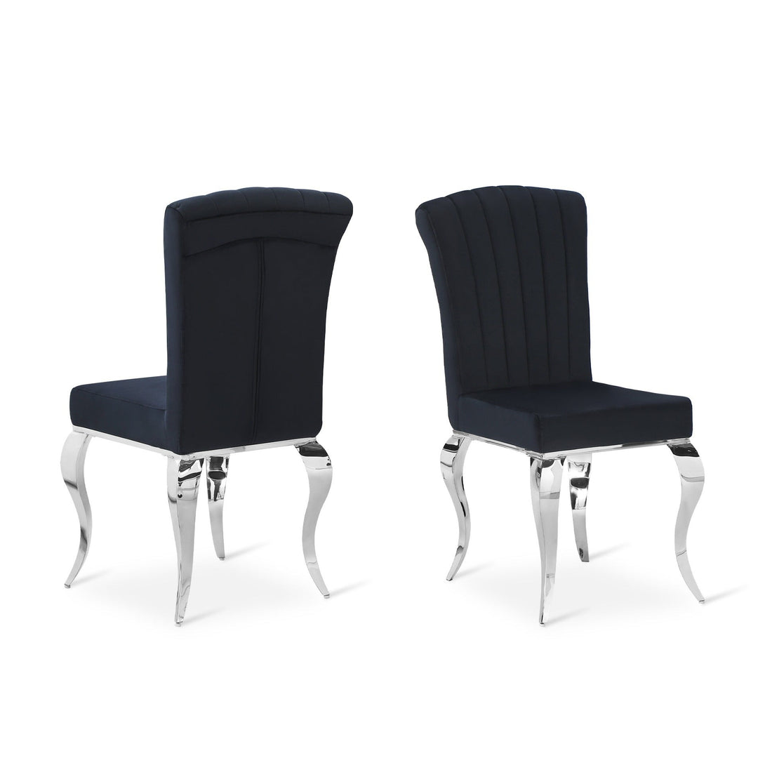 Alba Velvet Dining Chairs - Set of 4 - Charcoal