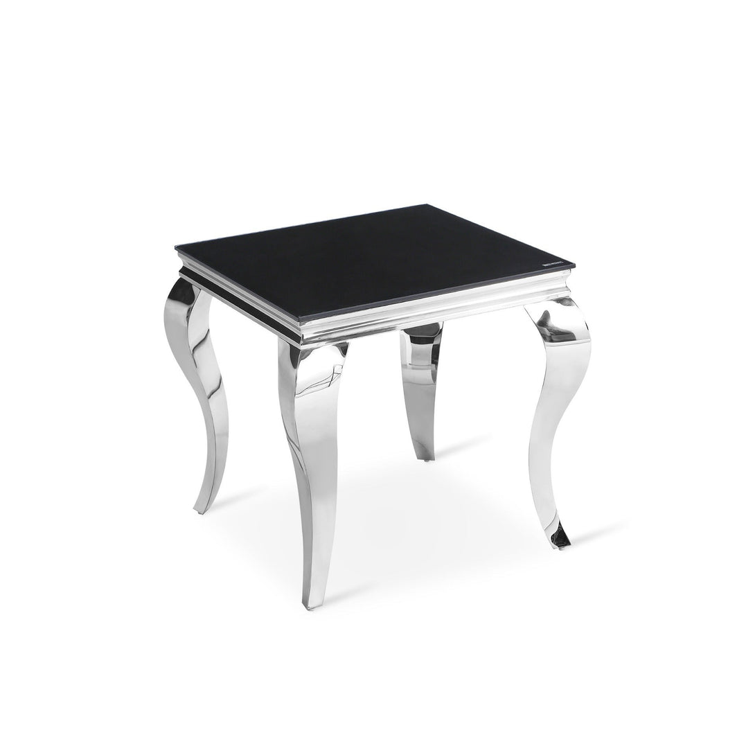 Alba Tempered Glass Side Table - Black