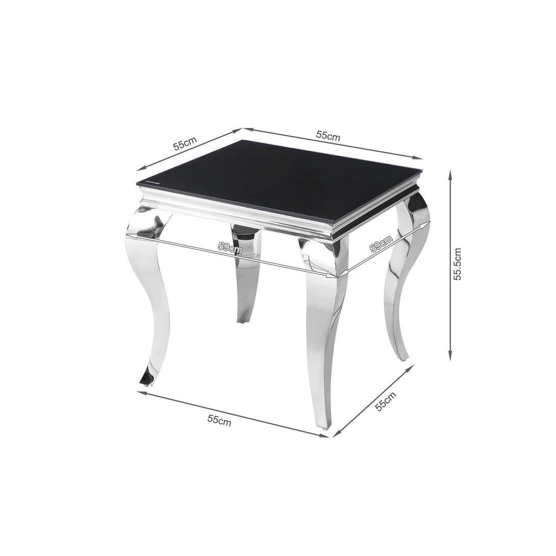 Alba Tempered Glass Side Table - Black