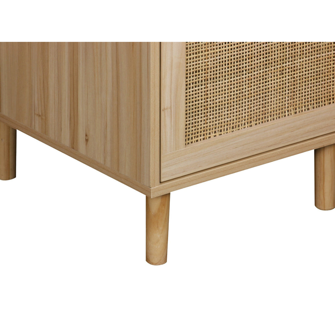 Gila 120cm Rattan Computer Desk with 2 Drawers - Natural