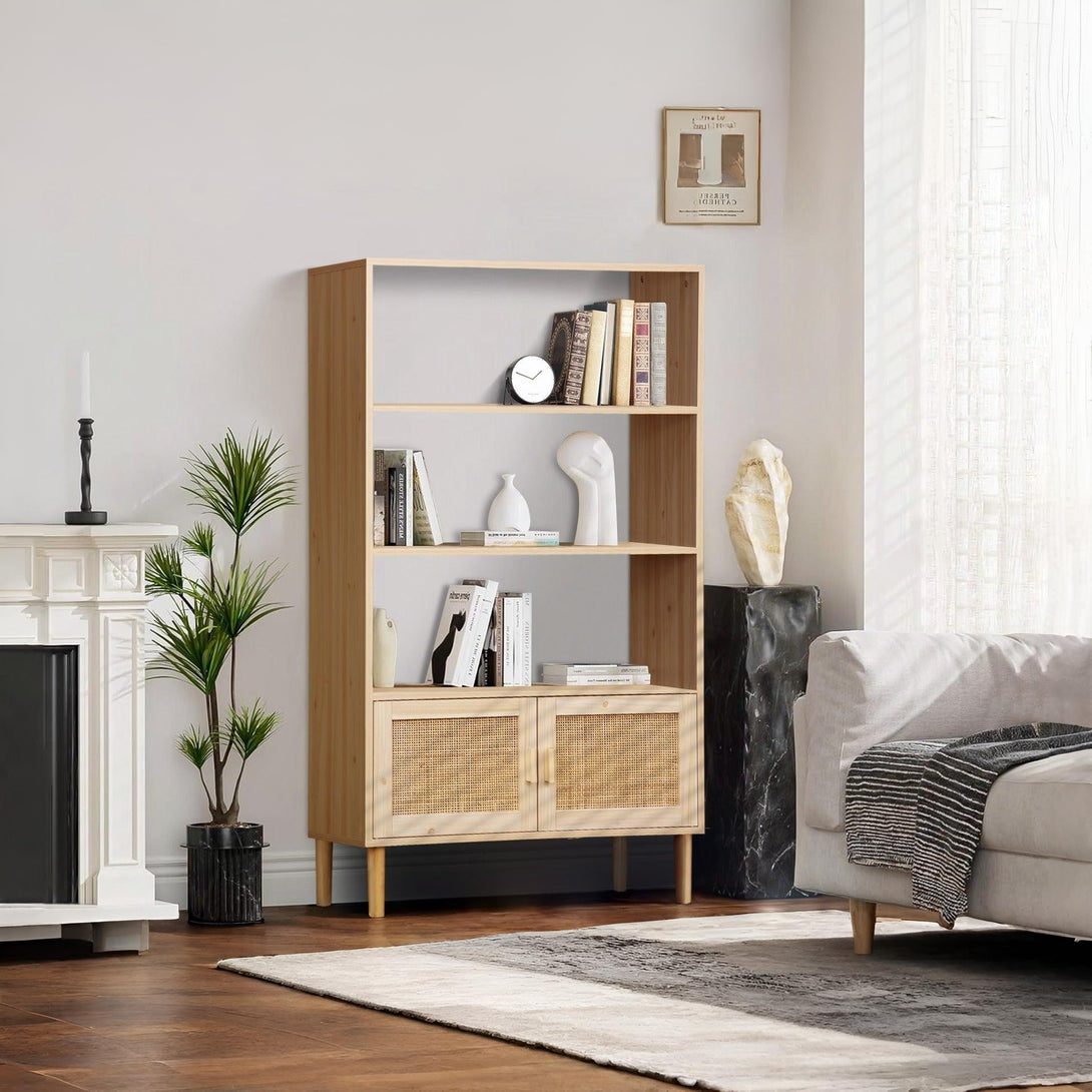 Gila Rattan Bookshelf Display Shelf - Natural