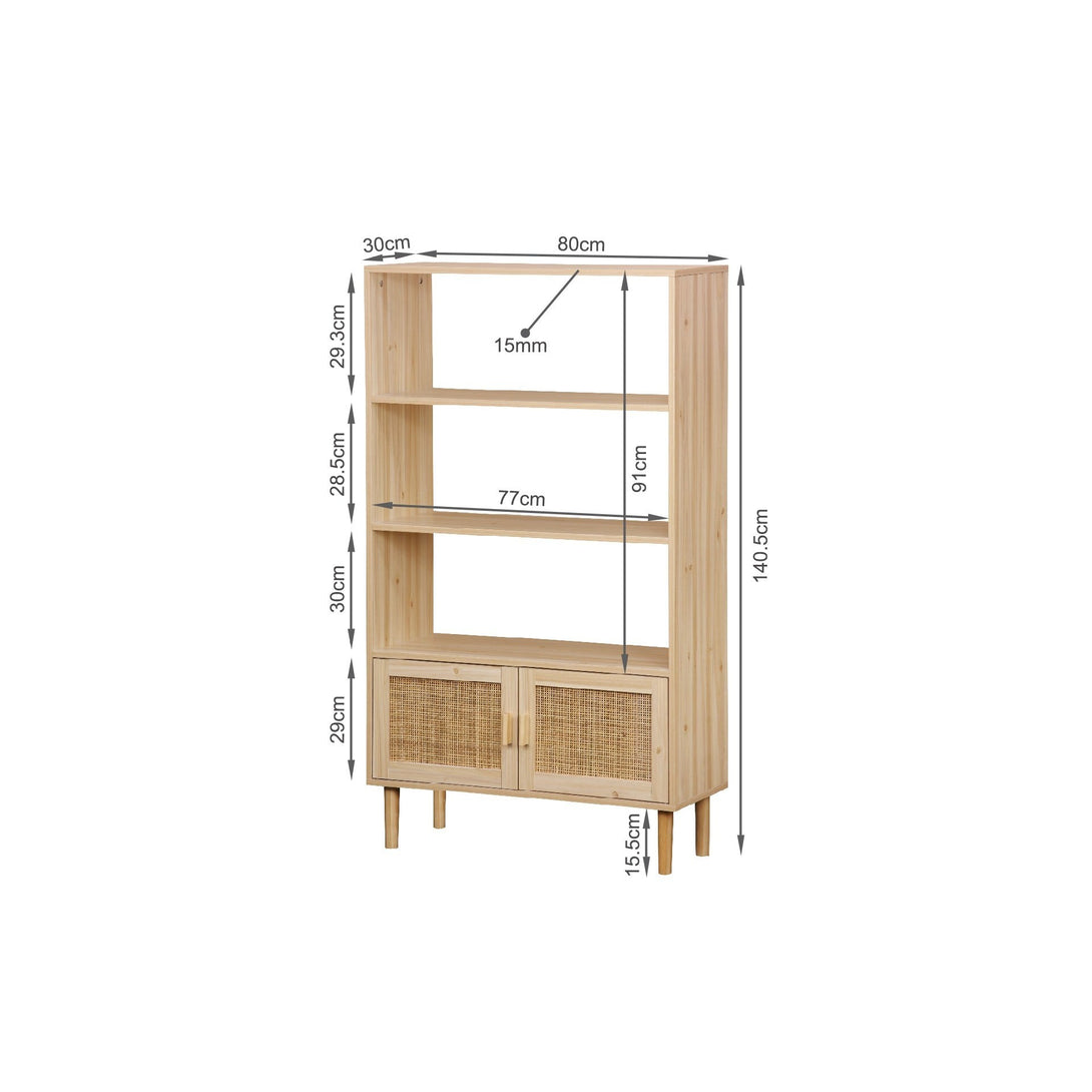 Gila Rattan Bookshelf Display Shelf - Natural