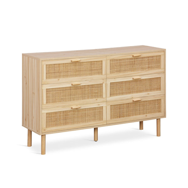 Gila Rattan 6 Drawers Lowboy - Natural