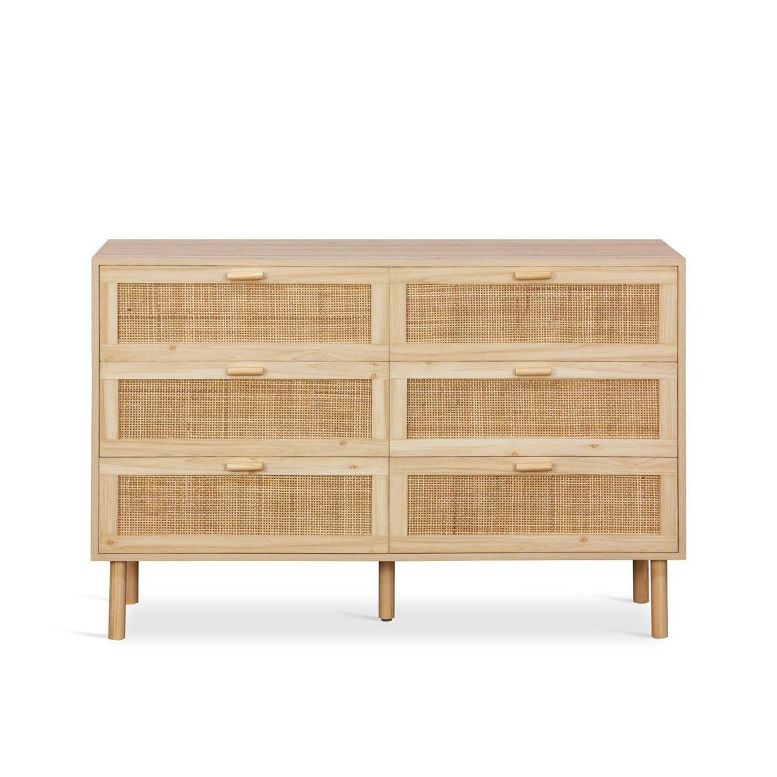 Gila Rattan 6 Drawers Lowboy - Natural