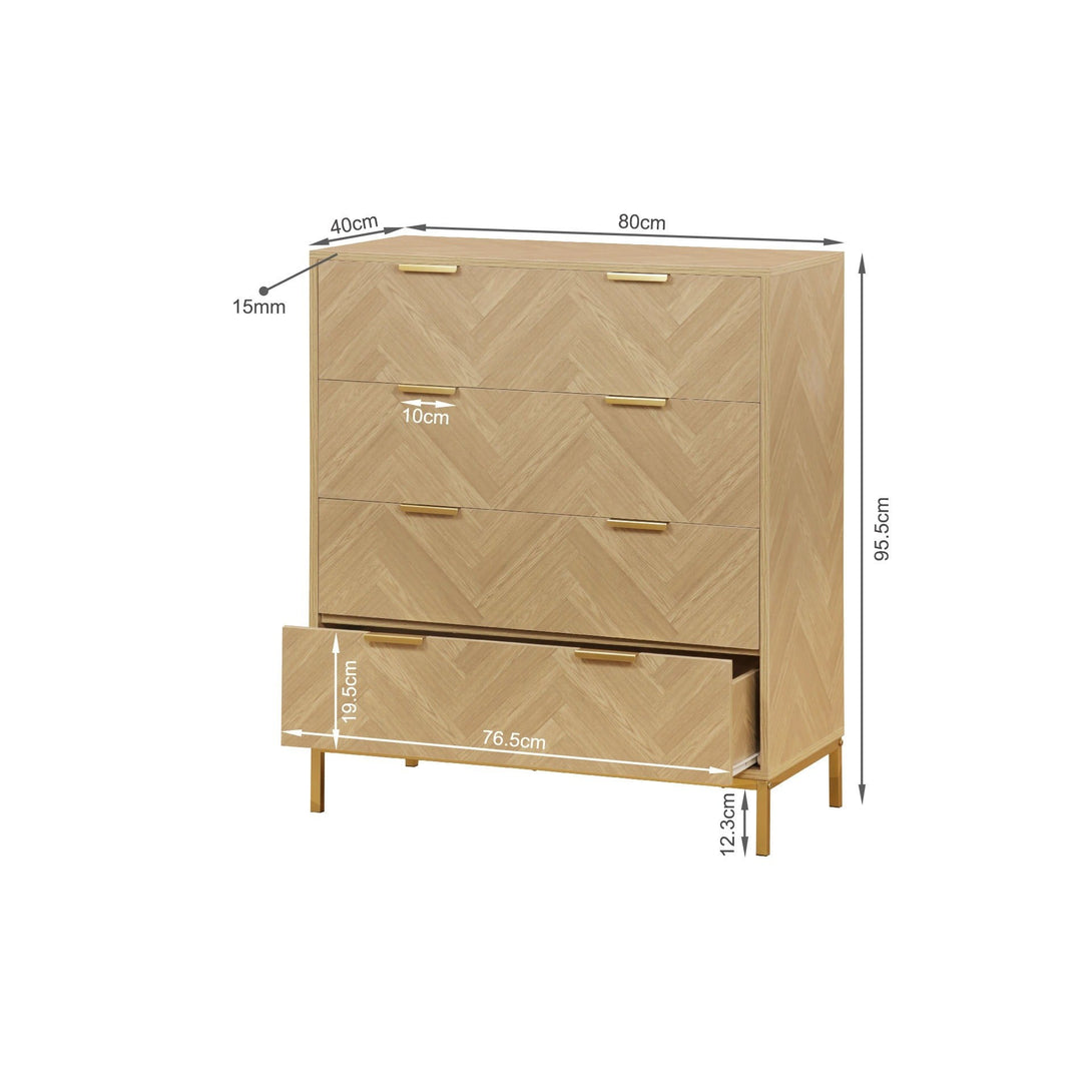 Mesa 4 Drawers Tallboy - Natural