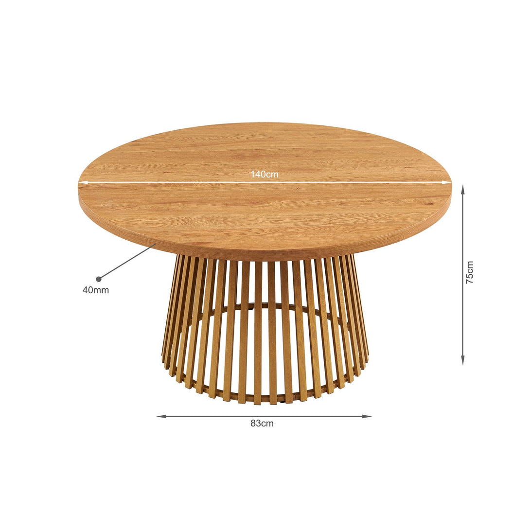 Yardley Round Dining Table 140 x 75cm - Oak