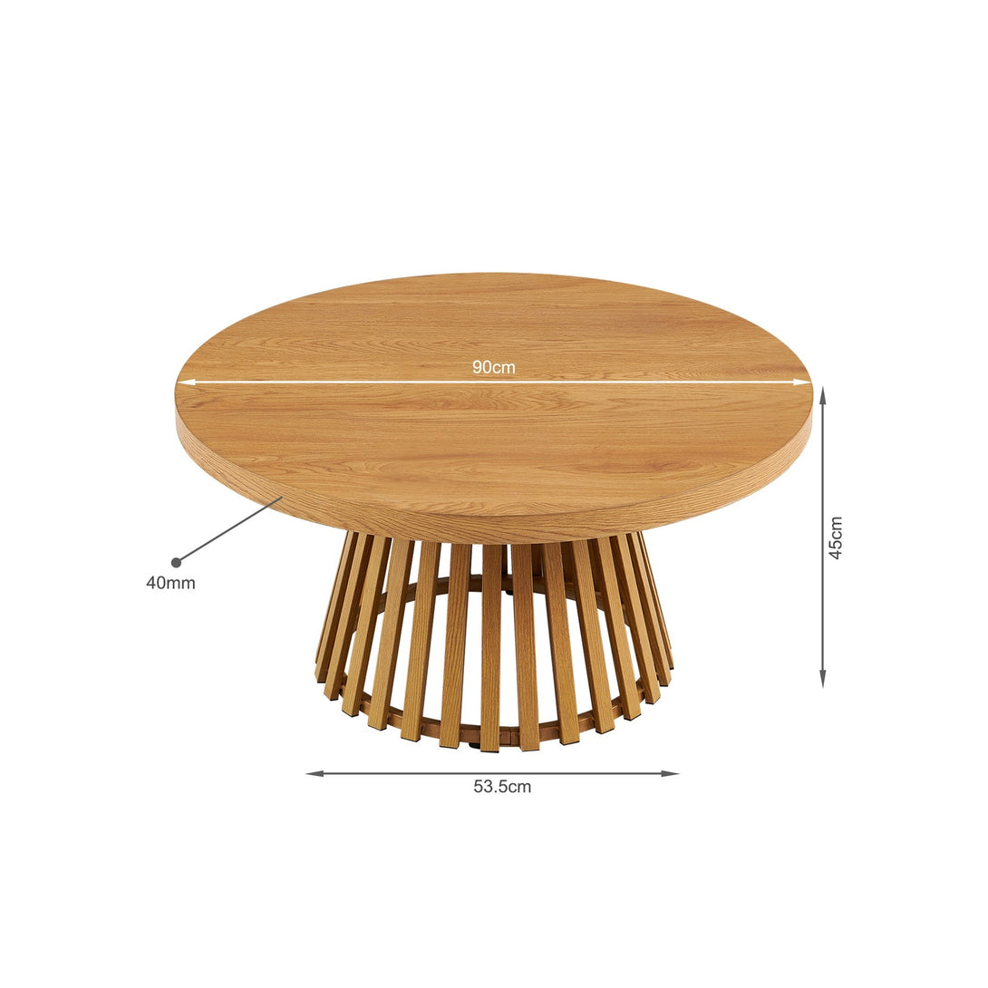 Yardley Round Coffee Table 90cm - Oak