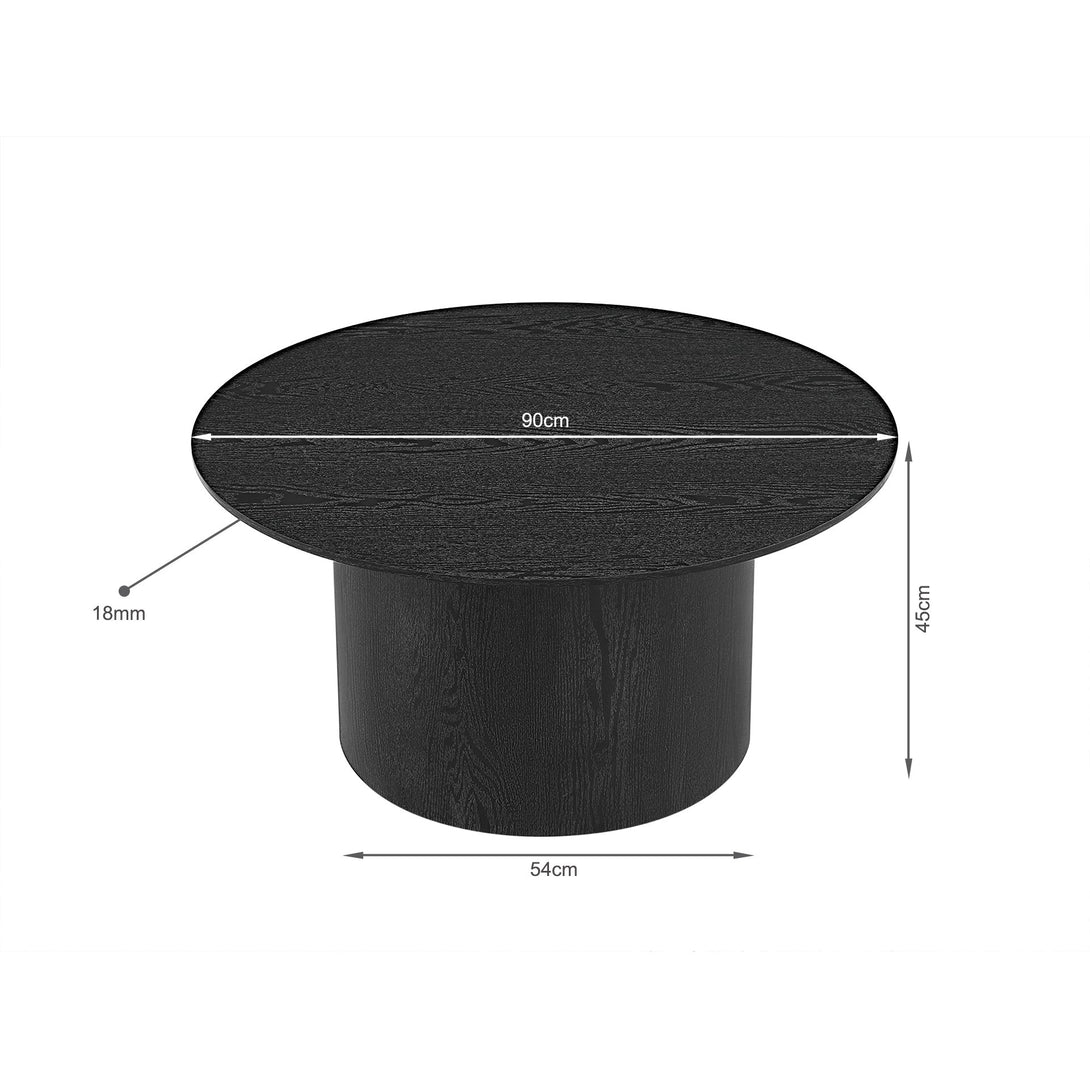 Adley Round Coffee Table 90cm - Black