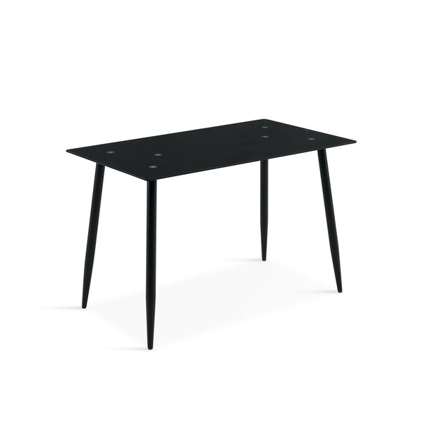 Dusty Tempered Glass Top Dining Table 120 x 70cm - Black