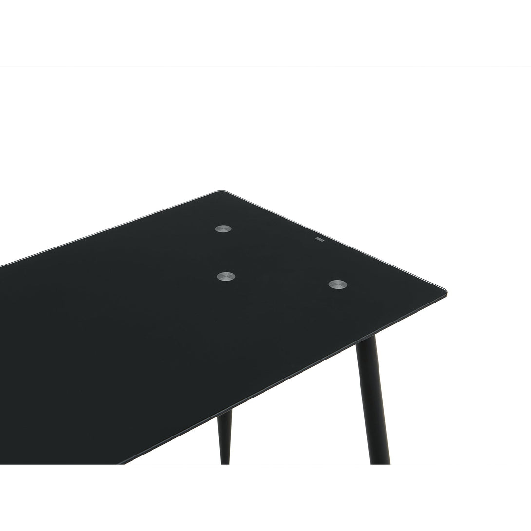 Dusty Tempered Glass Top Dining Table 120 x 70cm - Black