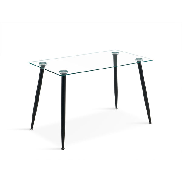 Eliot Tempered Glass Top Dining Table 120 x 70cm - Black