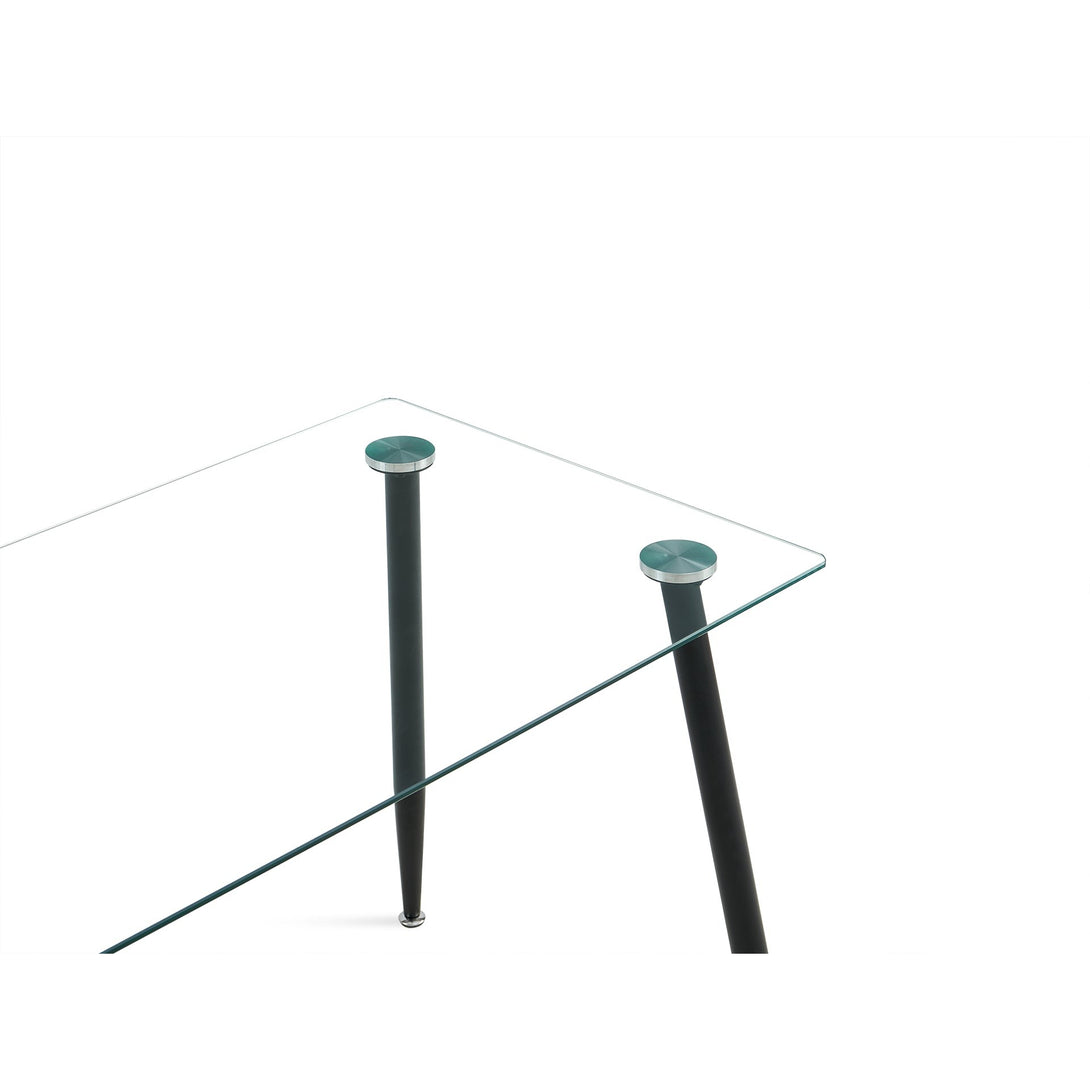 Eliot Tempered Glass Top Dining Table 120 x 70cm - Black