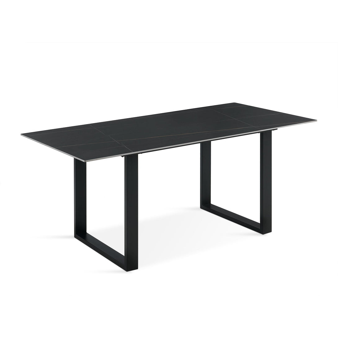 Ceramic Dining Table 180 x 90cm - Golden Black