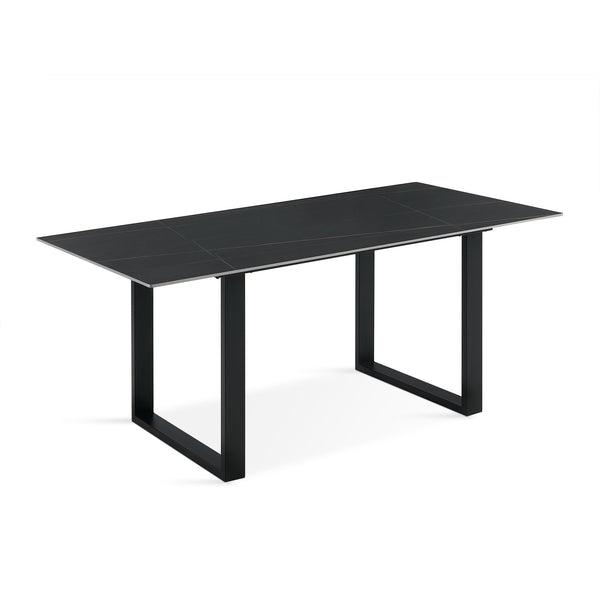 Ceramic Dining Table 180 x 90cm - Golden Black