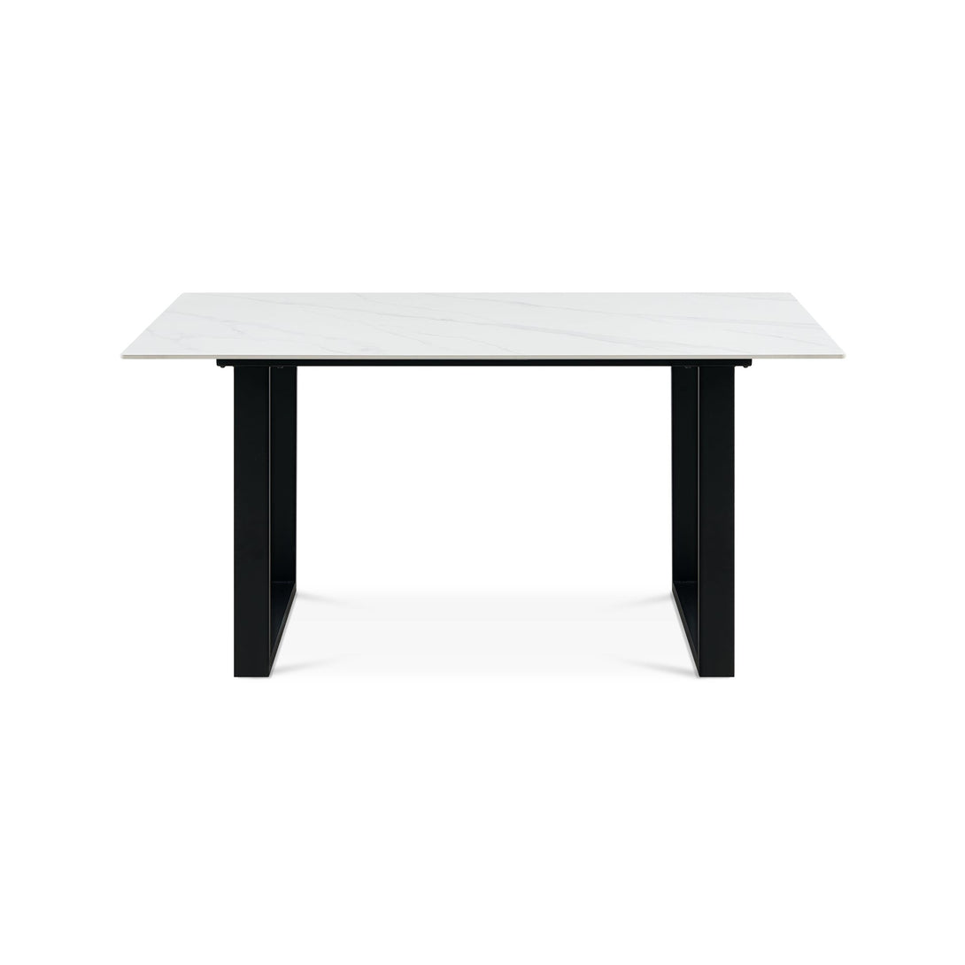 Bridger Matt Ceramic Dining Table 160 x 90cm - White + Black