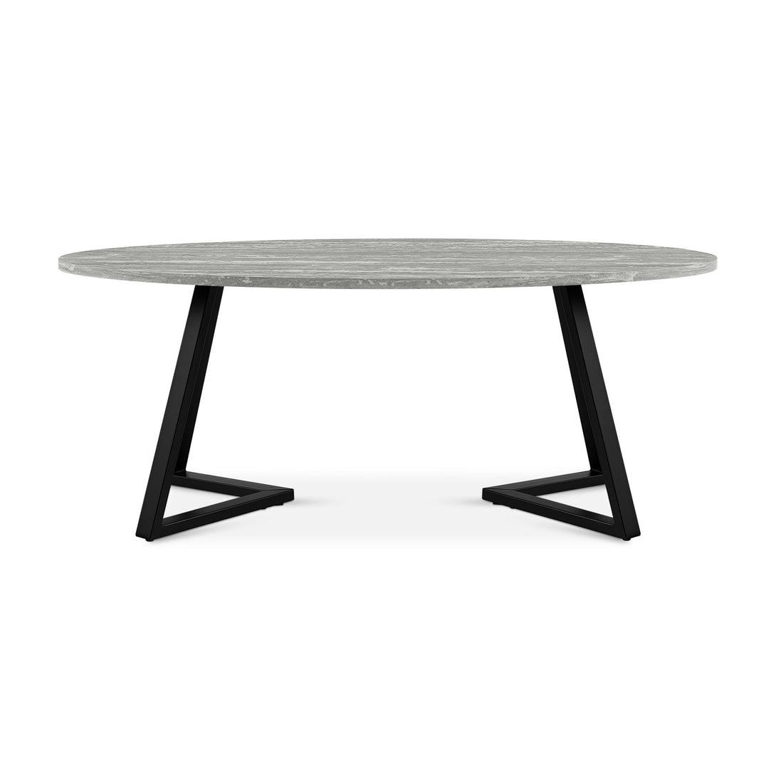 Ursula Oval Coffee Table 120 x 60cm - Grey + Black