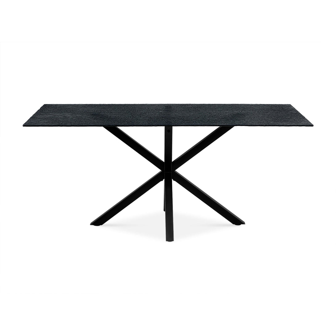 Zander Fused Glass Rectangle Dining Table 180 x 90cm - Black