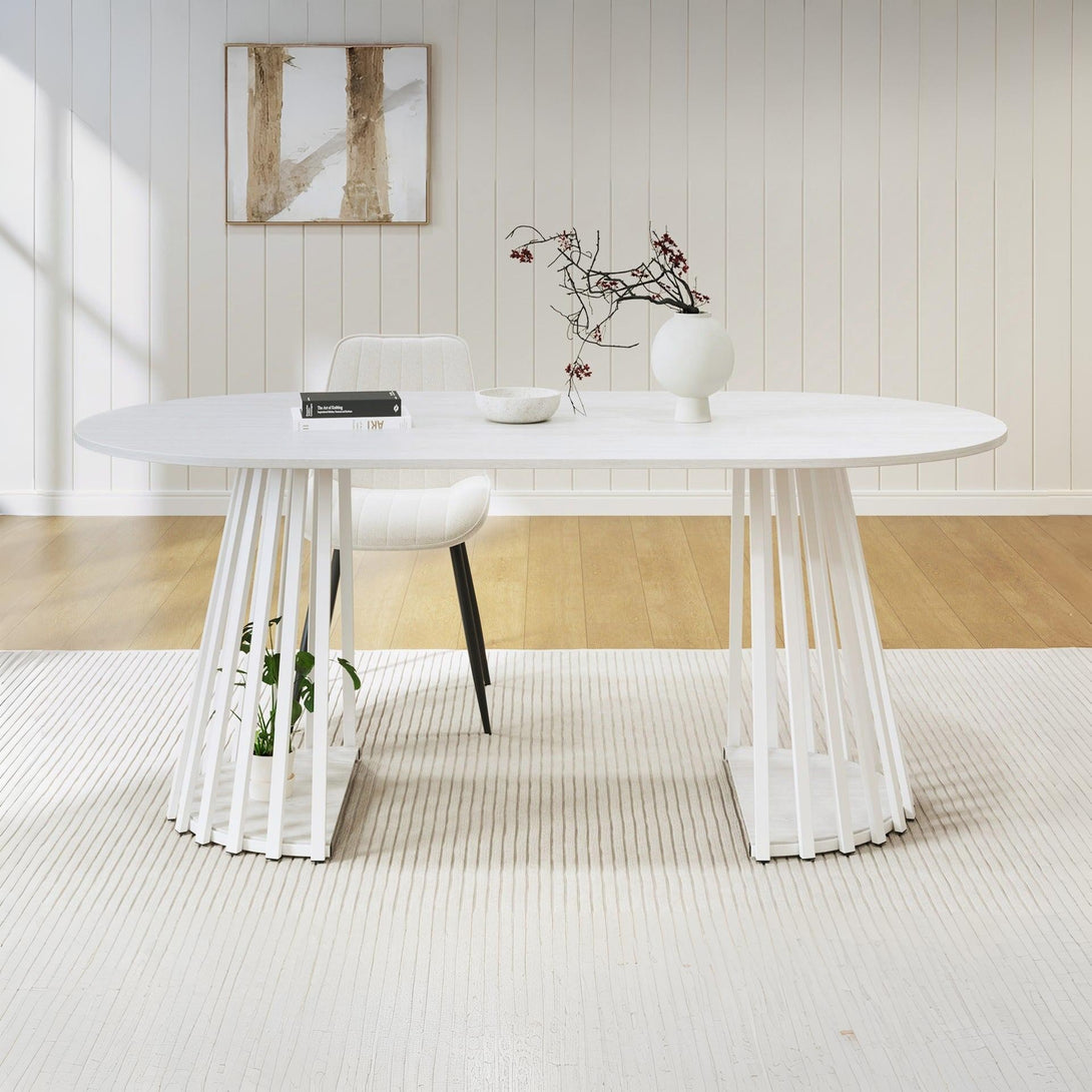 Kieran Oval Dining Table 180 x 90cm - White