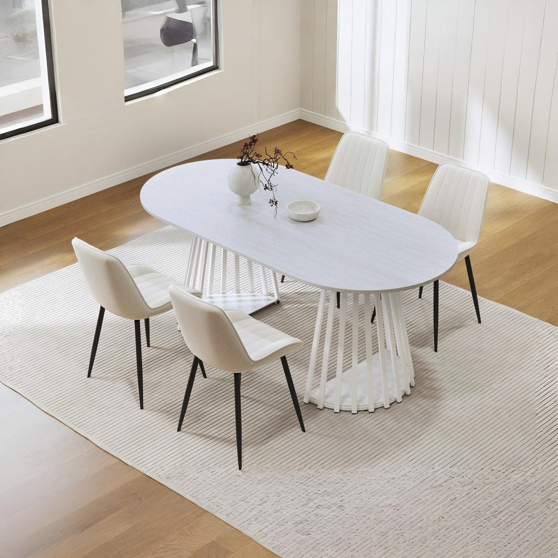 Kieran Oval Dining Table 180 x 90cm - White