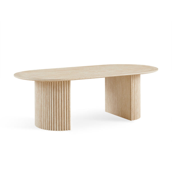 Nile Oval Coffee Table 140 x 70cm - Travertine
