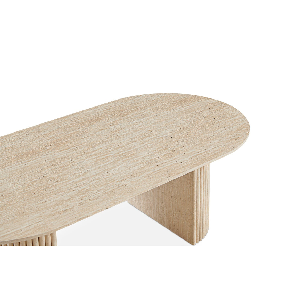 Nile Oval Coffee Table 140 x 70cm - Travertine