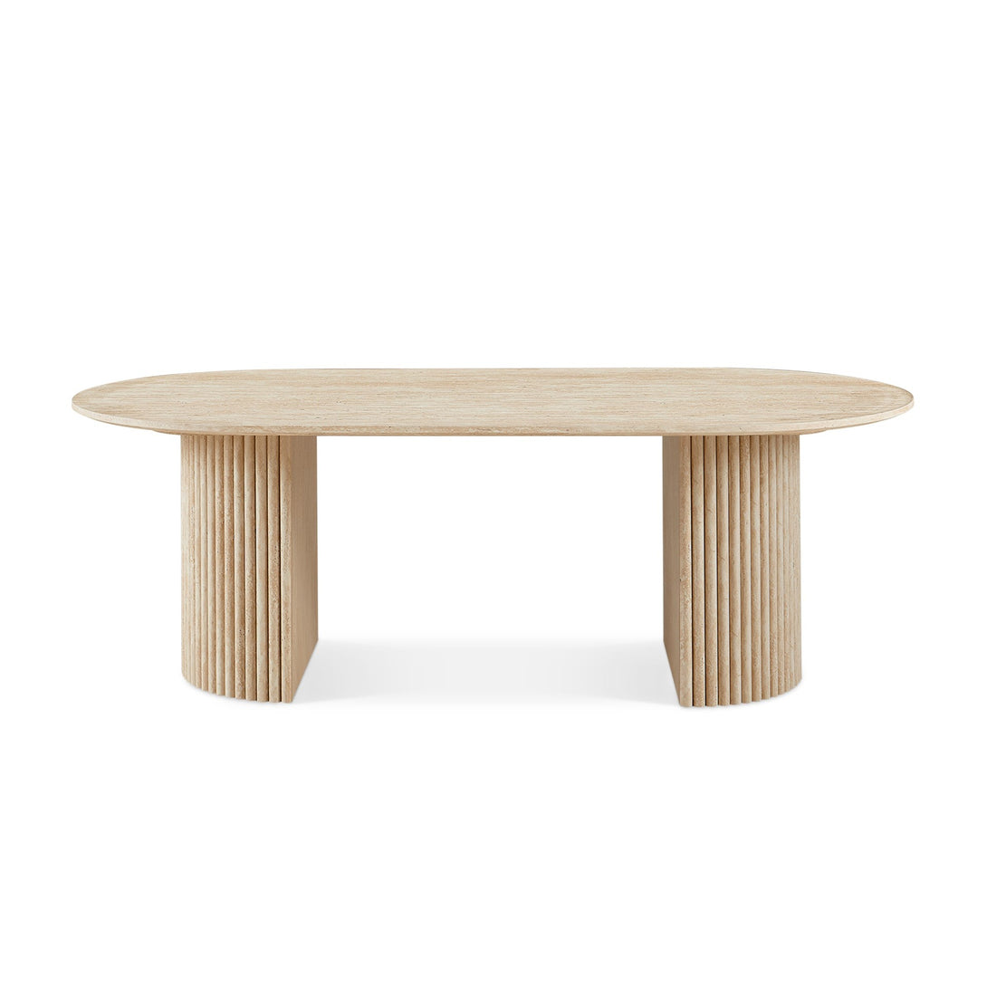 Nile Oval Coffee Table 140 x 70cm - Travertine