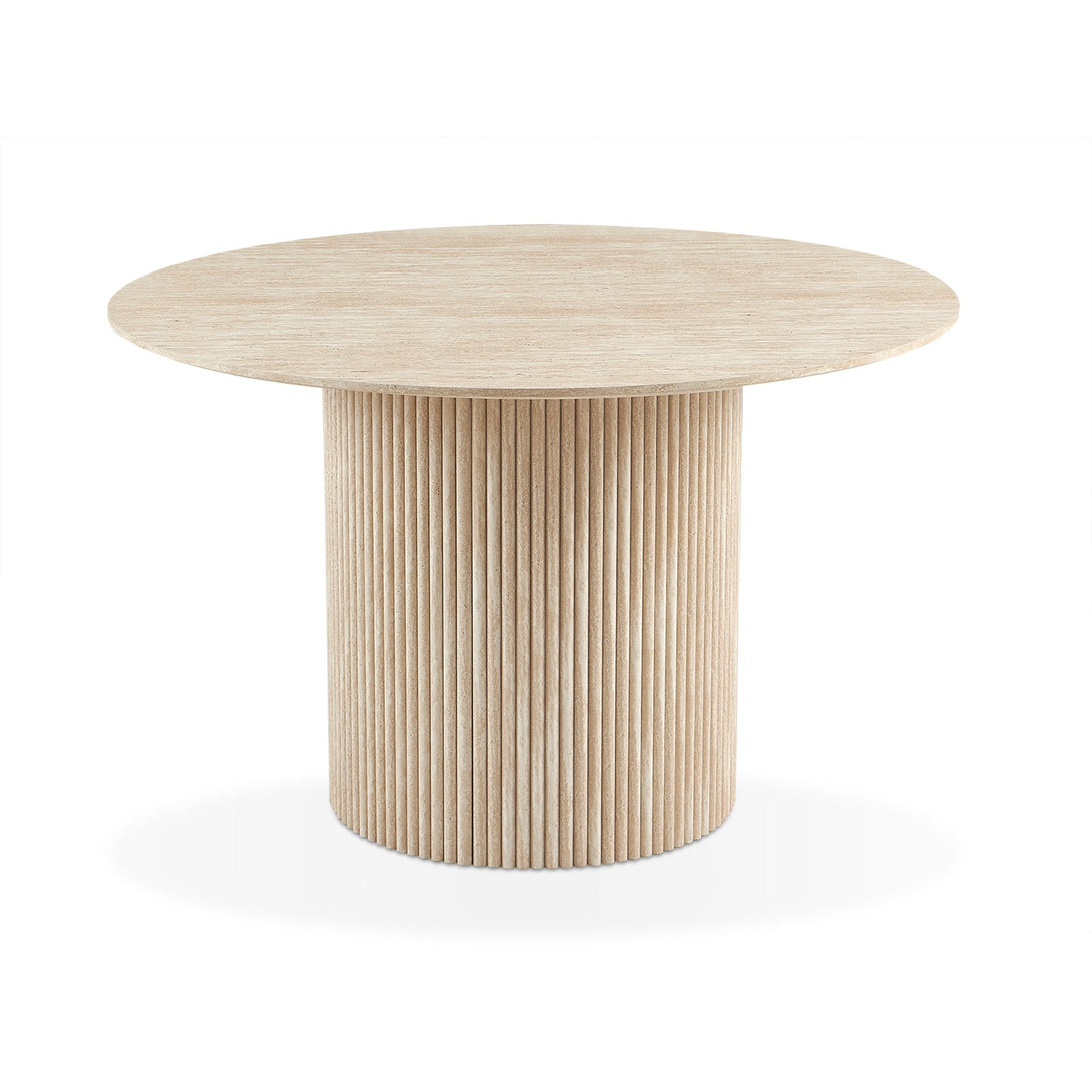 Nile Round Dining Table 120cm - Travertine