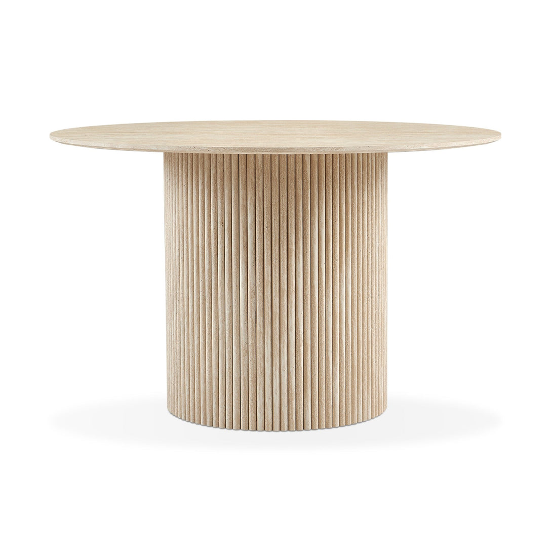 Nile Round Dining Table 120cm - Travertine