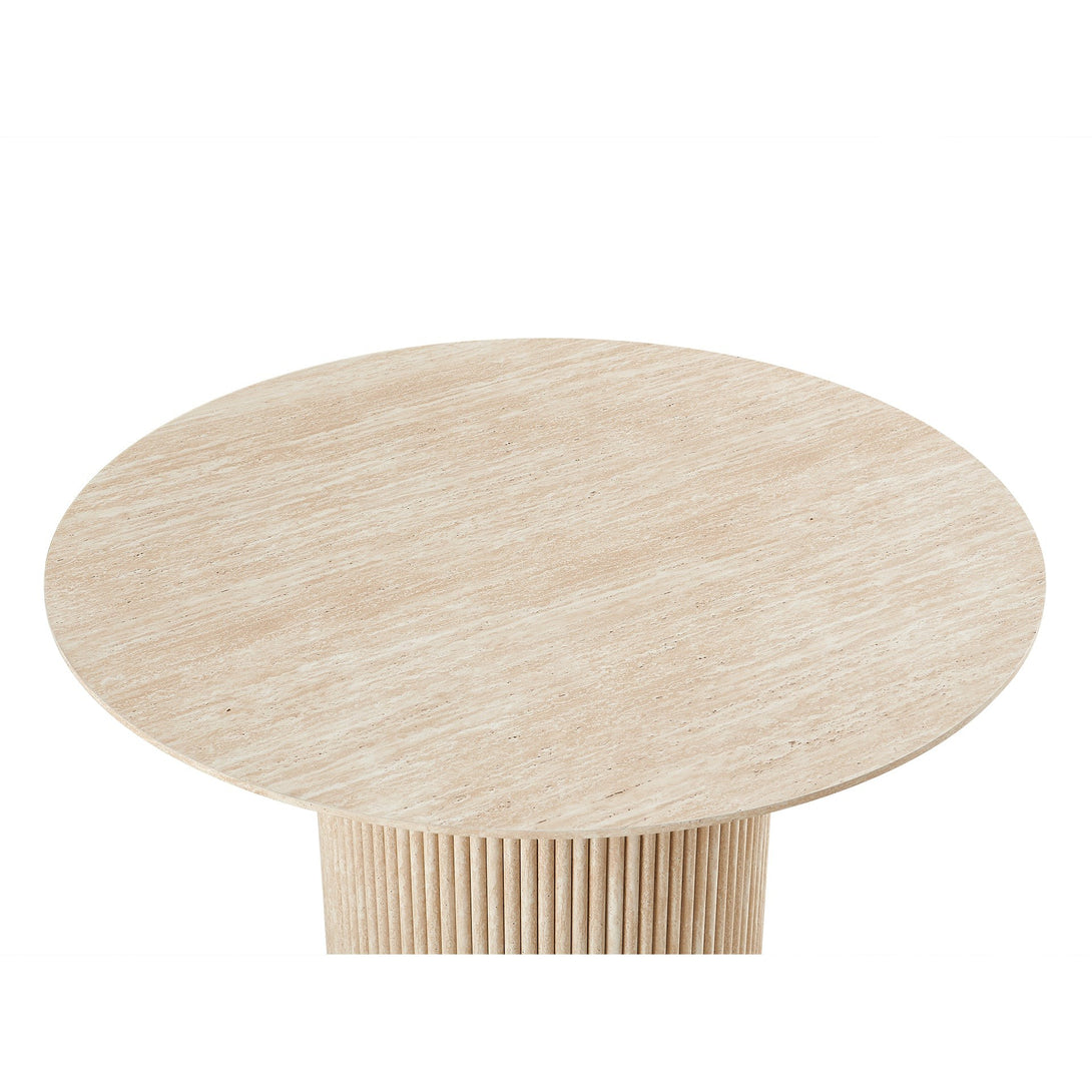 Nile Round Dining Table 120cm - Travertine